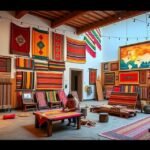 Oaxaca textilmúzeum szőttes mesterek munkája és élénk színek