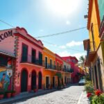 Színes utcák Jalatlaco negyedben Oaxacában