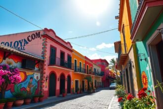 Színes utcák Jalatlaco negyedben Oaxacában