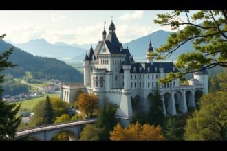 Neuschwanstein kastély panorámája Marienbrückéből
