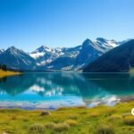 A lenyűgöző Geroldsee tó a Karwendel hegyekkel körülvéve.