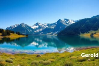 A lenyűgöző Geroldsee tó a Karwendel hegyekkel körülvéve.