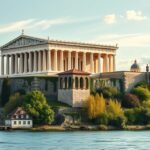 A Walhalla, a Duna felett álló német Parthenón klasszicista épülete