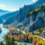 Festői táj a Malerweg mentén, hegyekkel és völgyekkel.