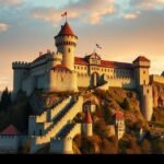 Königstein erőd a homokkő táblahegy csúcsán, gyönyörű panorámával.