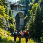 Túrázók a Ravennaschlucht viaduktja alatt a Fekete-erdőben