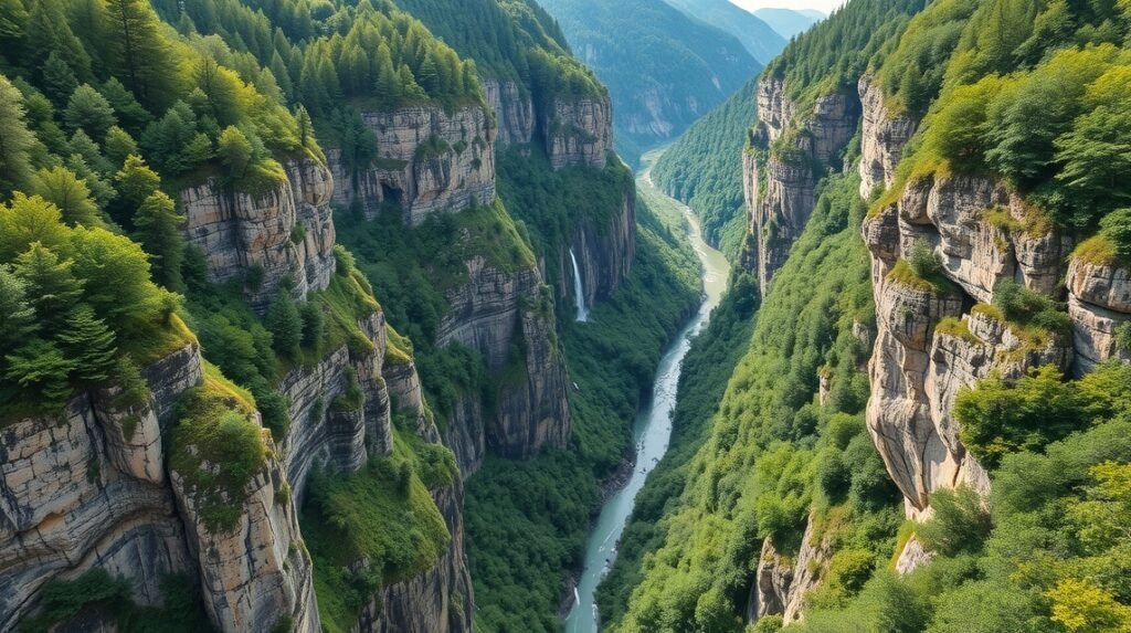 Wutachschlucht szurdok Fekete-erdőben, gyönyörű természet és panorámák
