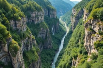 Wutachschlucht szurdok Fekete-erdőben, gyönyörű természet és panorámák