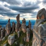 Sziklaformációk a Harz Nimród lábánál a Teufelsmauerban.