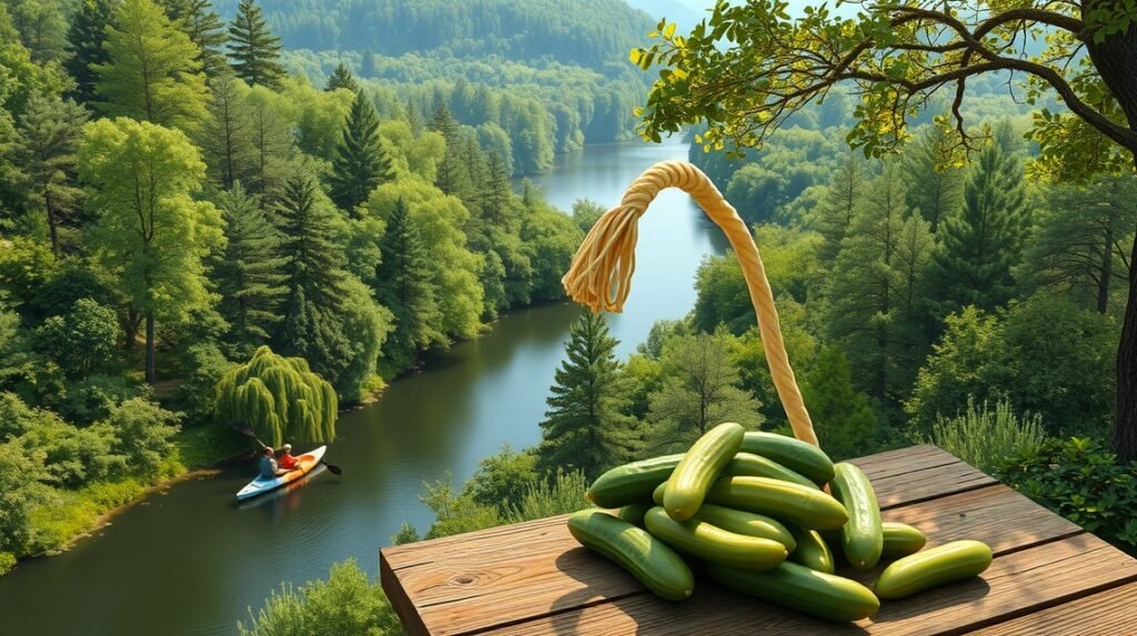 Kajaktúra a Spreewald csatornáin, friss uborkák a fán.