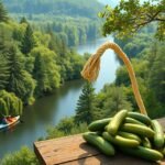 Kajaktúra a Spreewald csatornáin, friss uborkák a fán.