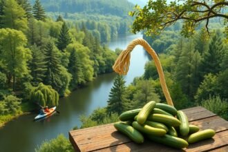 Kajaktúra a Spreewald csatornáin, friss uborkák a fán.