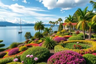 Mainau virágsziget trópusi hangulattal a Bódeni-tó partján