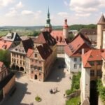 Rothenburg ob der Tauber történelmi városrészének panorámája.