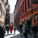 Séta a Speicherstadt gyönyörű vöröstéglás utcáin Hamburgban