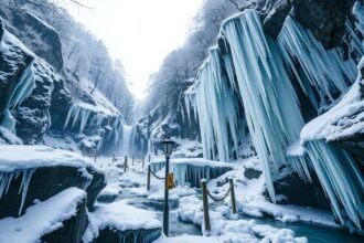 Breitachklamm télen: fagyott vízesések és jégcsapfüggönyök