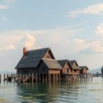 Cölöpházak a Bódeni-tó partján az Unteruhldingen Pfahlbau múzeumban.