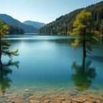 Maulweiher tó fák a vízben, gyönyörű természetes táj Németországban