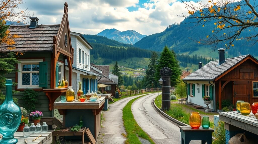 Festői falvak a Bajor-erdőben üvegfúvók alkotásaival