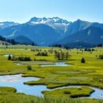 Lápvidék és Alpok panoráma Murnauer Moosban, Németországban