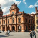 Trier városközpontja, a római város látványos épületeivel.