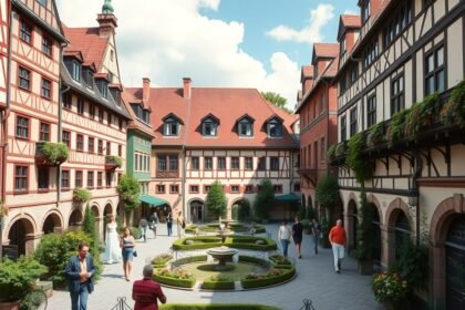 Augsburg Fuggerei, a világ legrégebbi szociális lakótelepe.