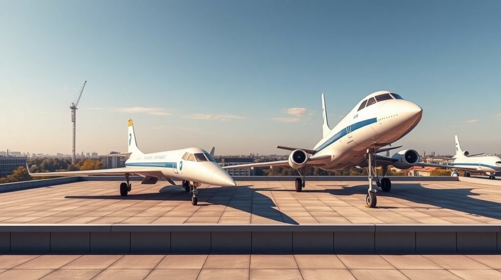Concorde és Tu-144 a Technik Museum Sinsheim tetjén