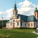 Wieskirche rokokó templom a bajor rétek közepén