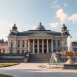 Bayreuth Eremitage parkja és operaháza gyönyörű látképe.