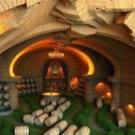 Föld alatti pincerendszer boroshordókkal Oppenheimben.