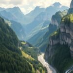 Lauterbrunnen völgye Svájcban, gyönyörű vízesésekkel és hegyekkel