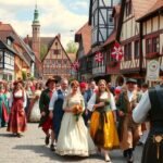 Landshuti esküvő: középkori felvonulás gazdag jelmezekben