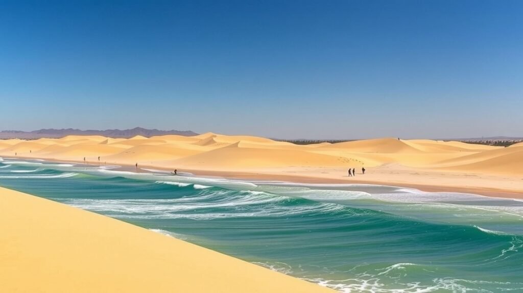 Corralejo homokdűnéi és tengerpartja Fuerteventurán