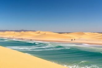 Corralejo homokdűnéi és tengerpartja Fuerteventurán