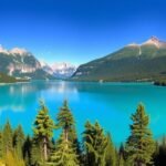 Caumasee, a gyönyörű türkizkék tó Flimsben, Svájcban.