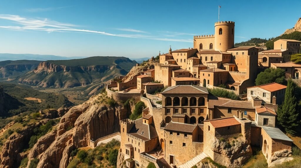 Siurana sziklafal peremén épült falu vára Katalóniában