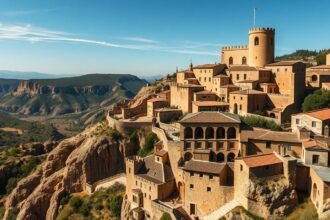 Siurana sziklafal peremén épült falu vára Katalóniában