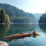 Kristálytiszta vízű tó pisztránggal Svájc erdőjében