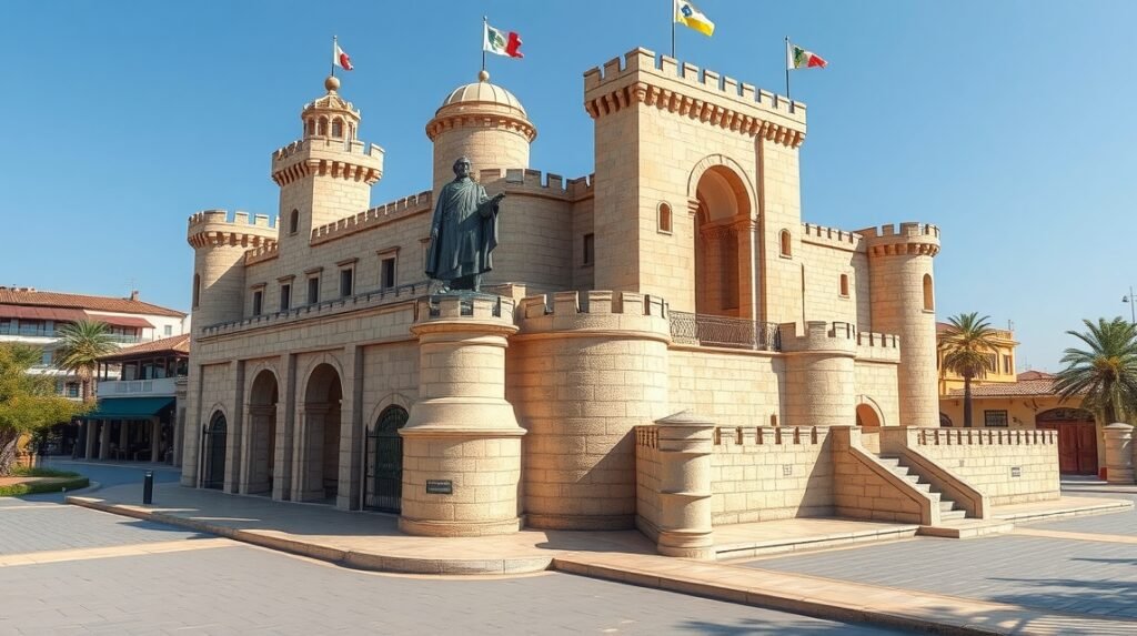 A Castillo de Colomares épülete Benalmádenában, Kolumbusz emlékére