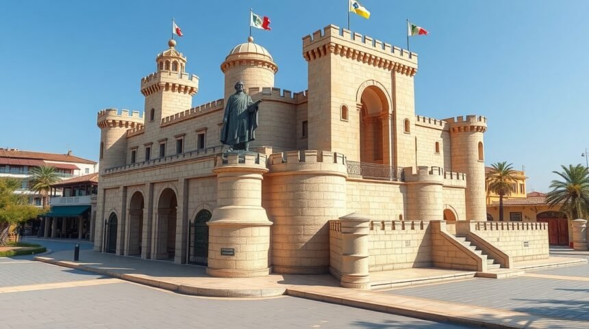 A Castillo de Colomares épülete Benalmádenában, Kolumbusz emlékére