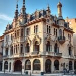 A Casa Botines épülete León városában, modernista stílusban