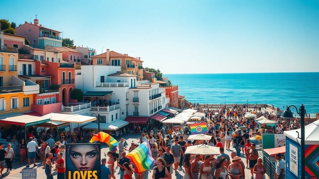 Vibráló tengerparti buli Sitgesben, LMBTQ-barát környezetben.