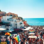 Vibráló tengerparti buli Sitgesben, LMBTQ-barát környezetben.