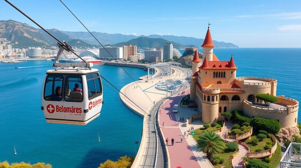 Libegő a Colomares kastély felett Benalmádenában