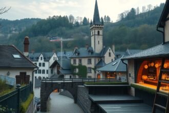 Gruyères városa, középkori épületek és hangulatos utcák