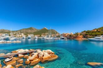 Cala d'Or hajókkal és kristálytiszta vízzel, Mallorca