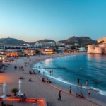 Playa d'en Bossa tengerparti naplemente és szórakozás