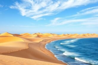 Maspalomas homokdűnéi az óceán partján Gran Canariában