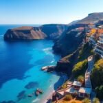 Puerto Rico, Gran Canaria: sziklafalba épült teraszok és tengerpart