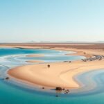 Történeti lagúnák Costa Calma, Fuerteventura gyönyörű táján.